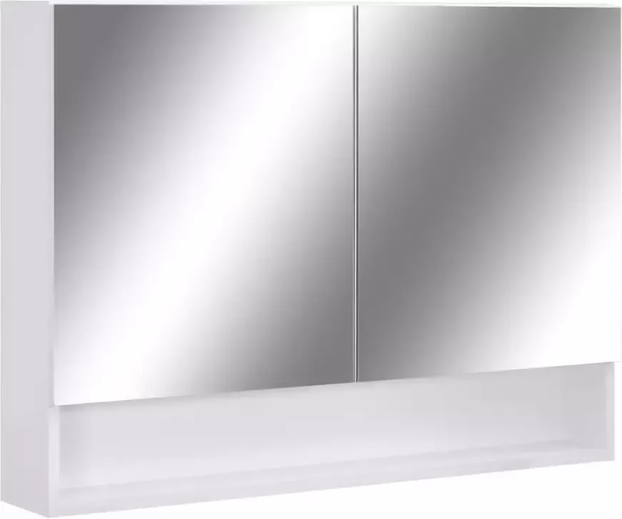 VIDAXL Badkamerspiegelkast LED 80x15x60 cm MDF wit - Foto 2