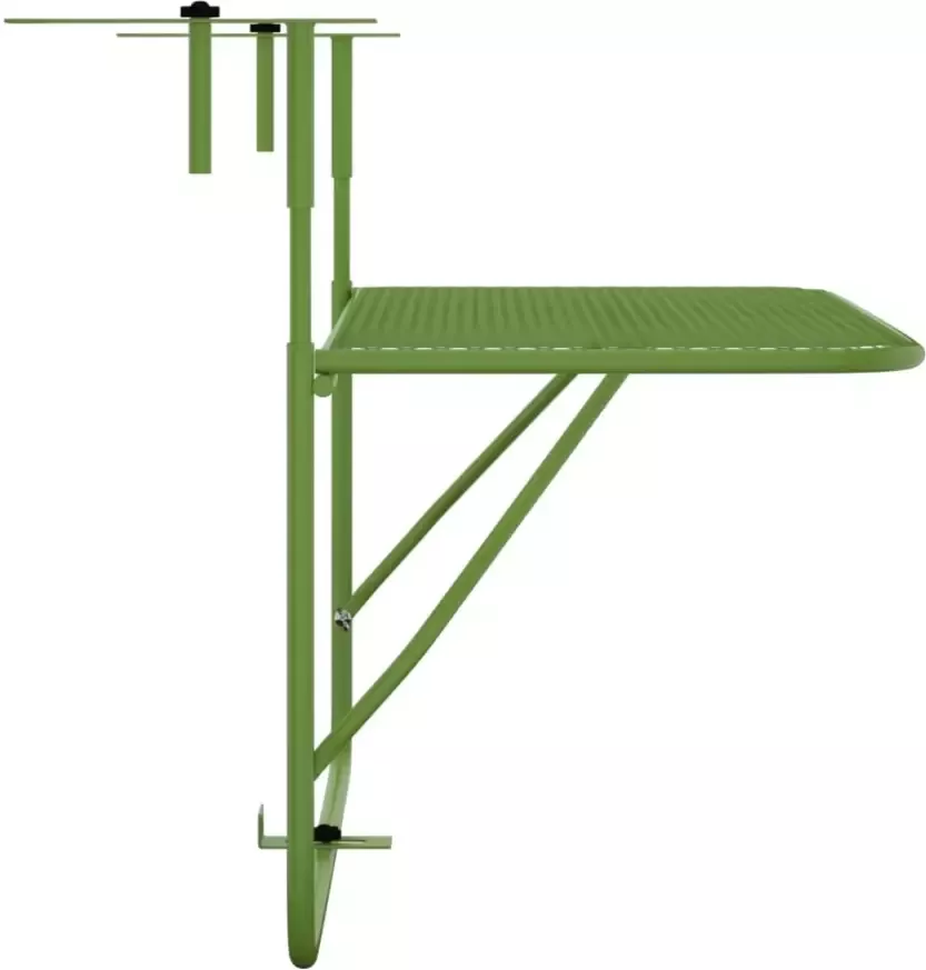 VIDAXL Balkontafel 60x40 cm staal groen