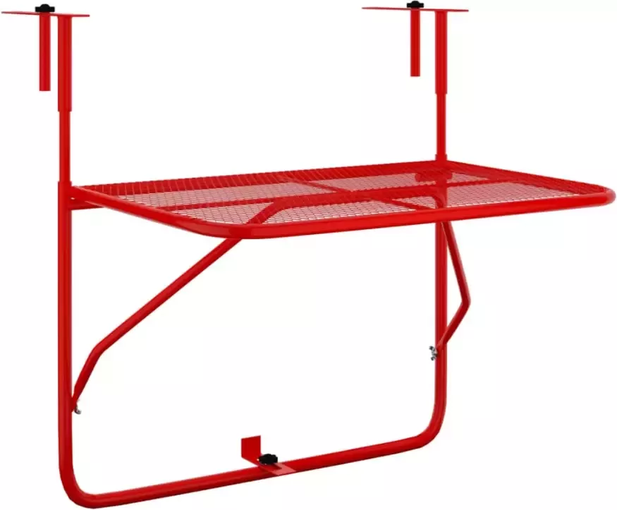 VIDAXL Balkontafel 60x40 cm staal rood - Foto 3