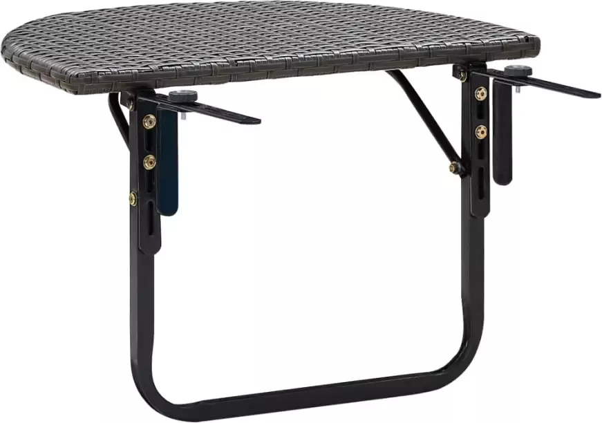 VIDAXL Balkontafel 60x60x40 cm poly rattan bruin - Foto 2