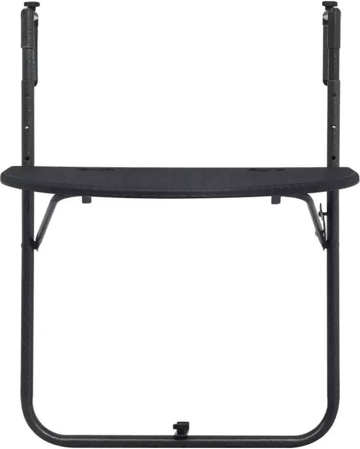 VIDAXL Balkontafel hangend 60x64x83 5 cm rattan-look kunststof zwart