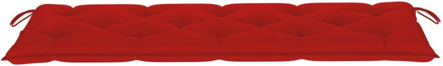 VIDAXL Bank Batavia met rood kussen 150 cm massief teakhout - Foto 3