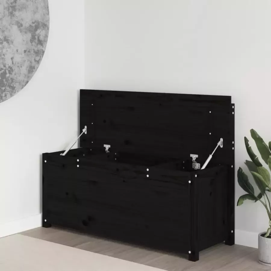 VIDAXL Bankje 110x41x76 5 cm massief grenenhout zwart