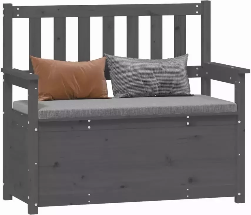VIDAXL Bankje 112 5x51 5x96 5 cm massief grenenhout grijs - Foto 2