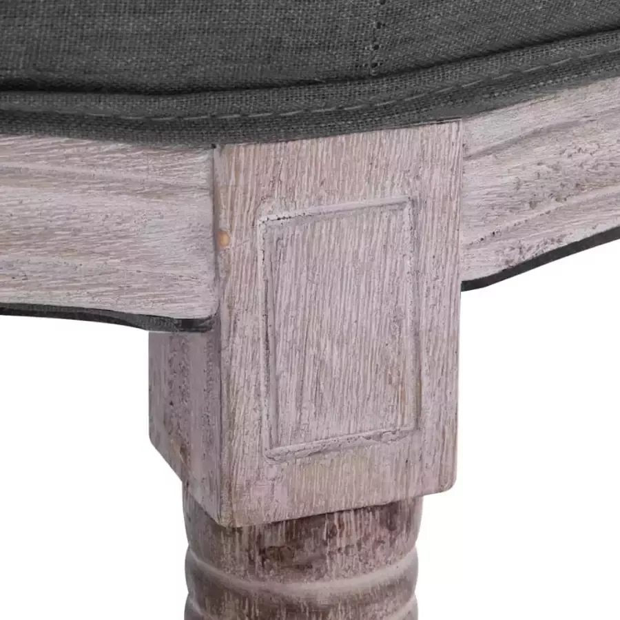 VidaXL -Bankje-150x40x48-cm-linnen-massief-hout-donkergrijs