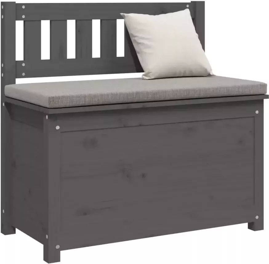 VIDAXL Bankje 80x41x77 cm massief grenenhout grijs