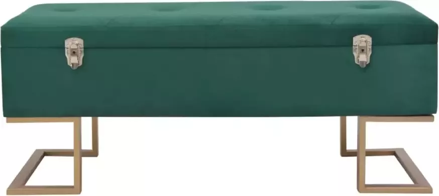 VIDAXL Bankje met opbergvak 105 cm fluweel groen