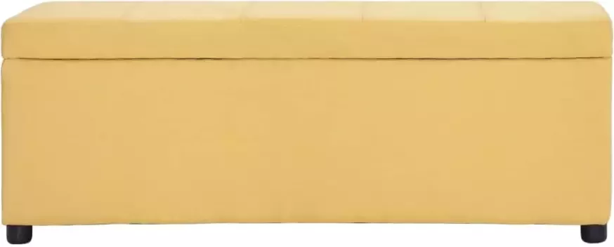 VIDAXL Bankje met opbergvak 116 cm polyester geel