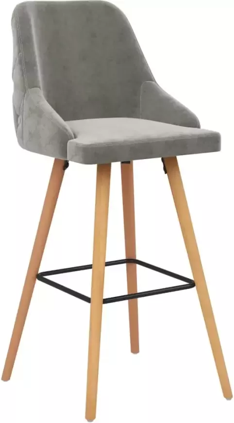 VidaXL -Barkrukken-2-st-fluweel-lichtgrijs - Foto 5