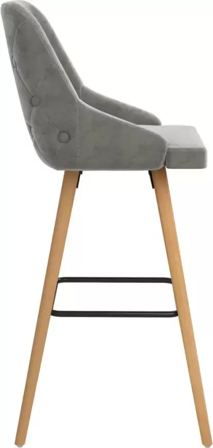 VidaXL -Barkrukken-2-st-fluweel-lichtgrijs - Foto 3