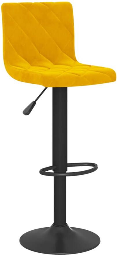 VidaXL Barkrukken 2 st fluweel mosterdgeel