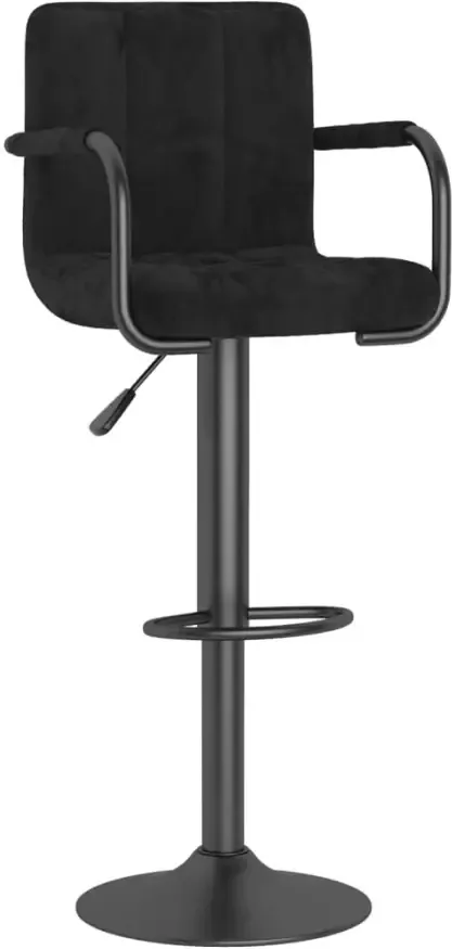 VidaXL -Barkrukken-2-st-fluweel-zwart