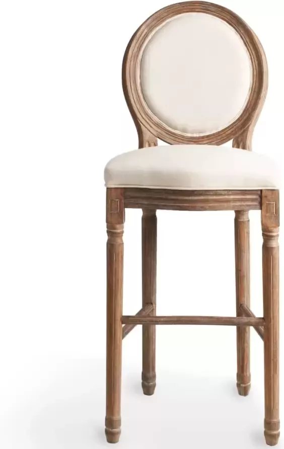 Vida XL vidaXL Barkrukken 2 st linnen wit-VXL-245351 - Foto 3