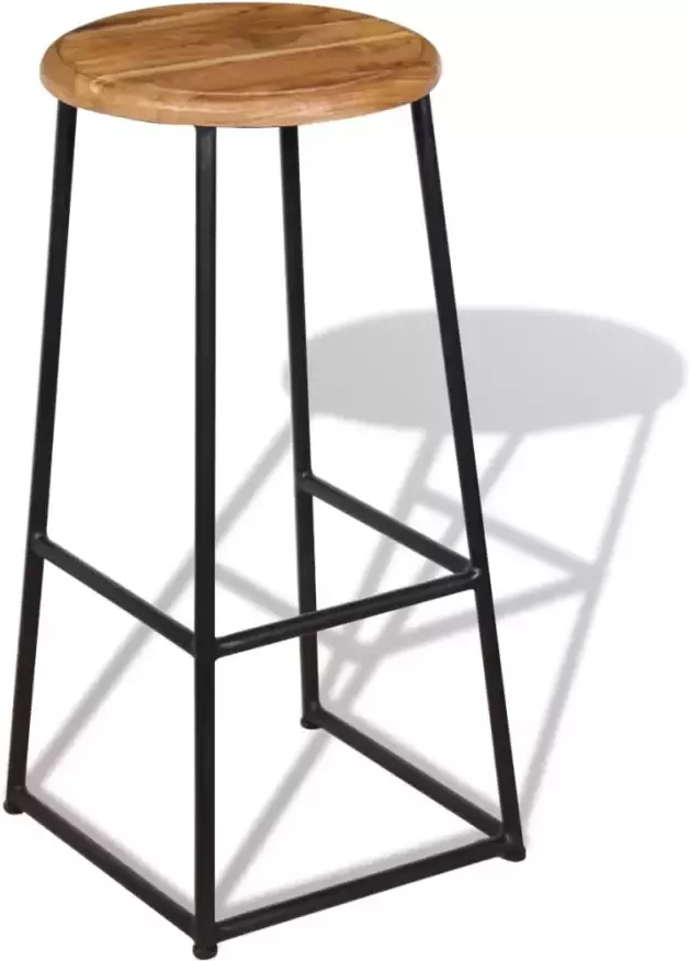 VidaXL -Barkrukken-2-st-massief-teakhout - Foto 2