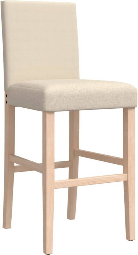 VidaXL -Barstoelen-2-st-massief-rubberhout-en-stof - Foto 4