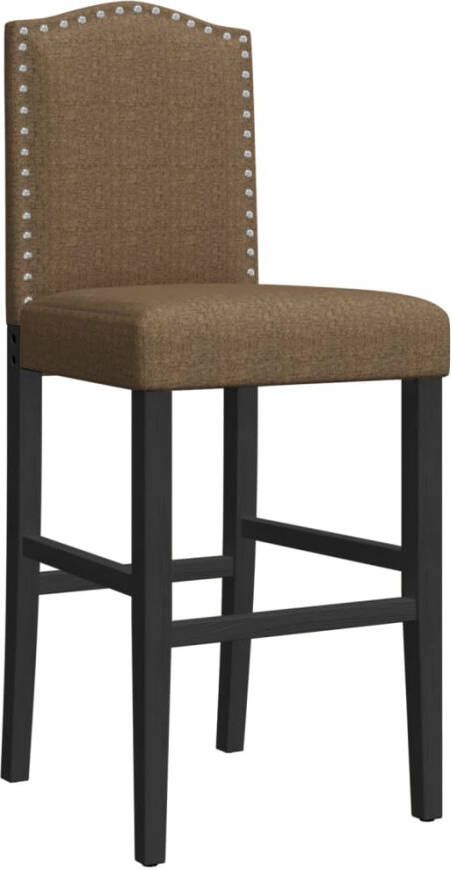 VidaXL -Barstoelen-2-st-massief-rubberhout-en-stof - Foto 4