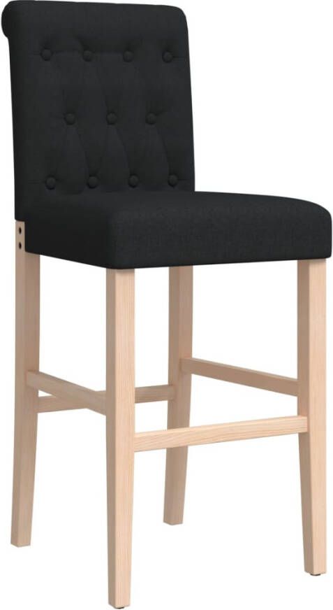 VidaXL -Barstoelen-2-st-massief-rubberhout-en-stof - Foto 4