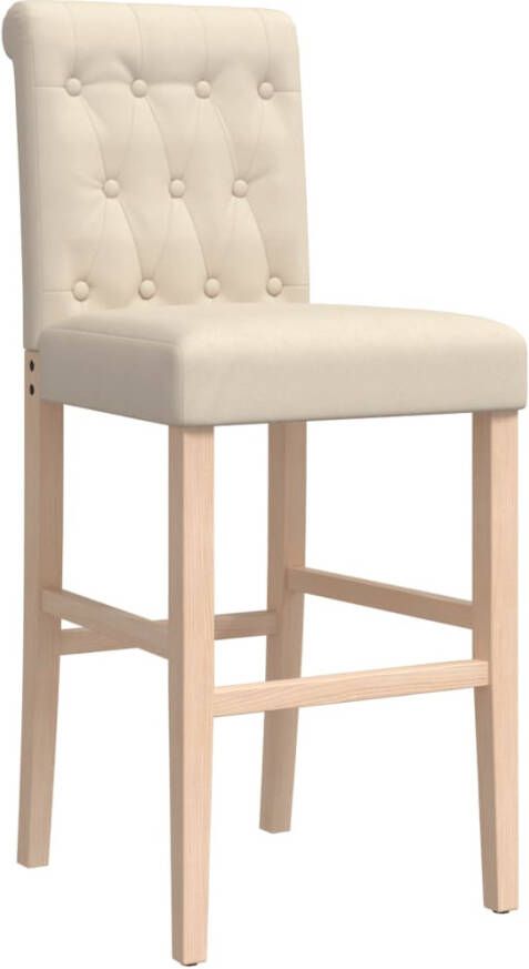 VidaXL -Barstoelen-2-st-massief-rubberhout-en-stof - Foto 4