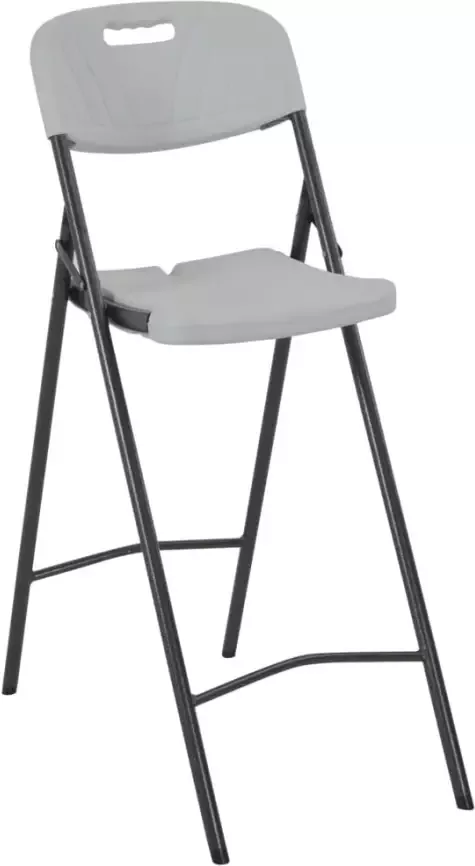 VIDAXL Barstoelen inklapbaar 2 st HDPE en staal wit - Foto 2