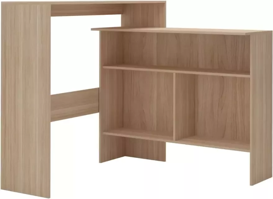 VidaXL -Bartafel-met-2-tafelbladen-130x40x120-cm-eikenkleurig - Foto 4