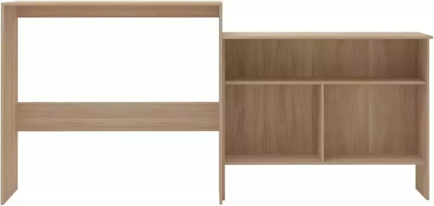 VidaXL -Bartafel-met-2-tafelbladen-130x40x120-cm-eikenkleurig - Foto 3