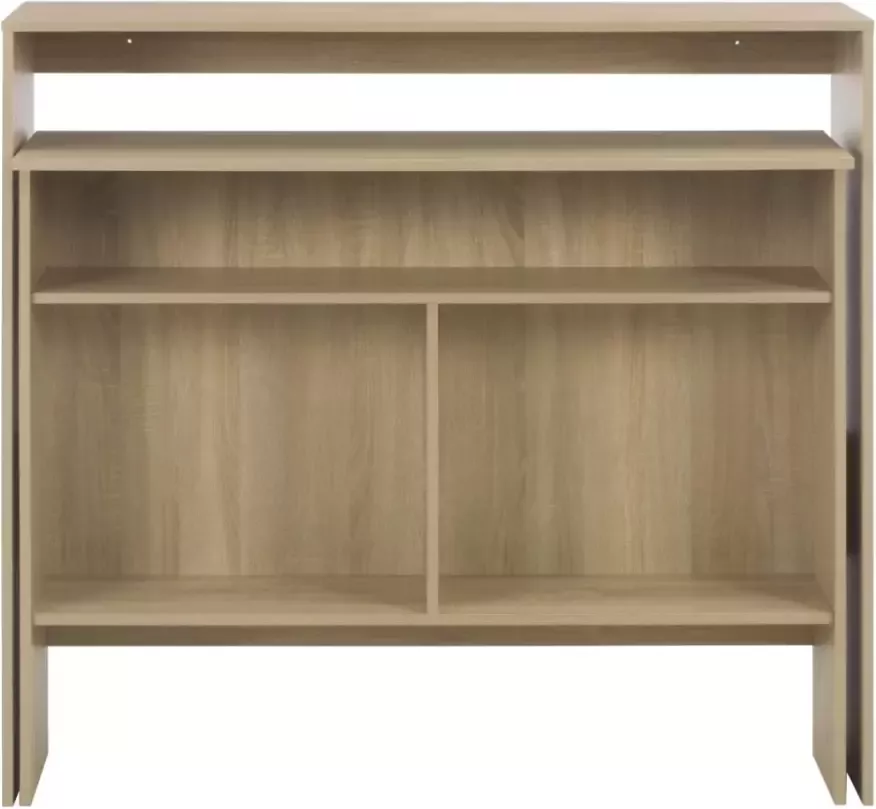 VidaXL -Bartafel-met-2-tafelbladen-130x40x120-cm-eikenkleurig - Foto 2