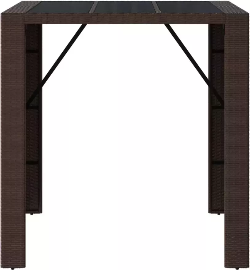 VIDAXL Bartafel met glazen blad 105x80x110 cm poly rattan bruin - Foto 2