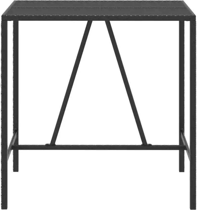 VIDAXL Bartafel met glazen blad 110x70x110 cm poly rattan zwart - Foto 2