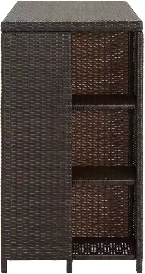 VidaXL -Bartafel-met-opbergrek-120x60x110-cm-poly-rattan-bruin - Foto 3