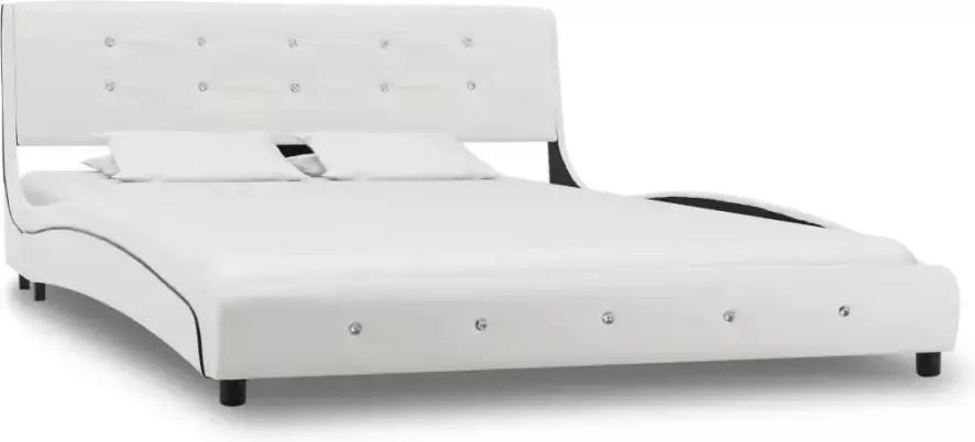 Vida XL Bed met matras kunstleer wit 140x200 cm SKU: V277571 - Foto 8