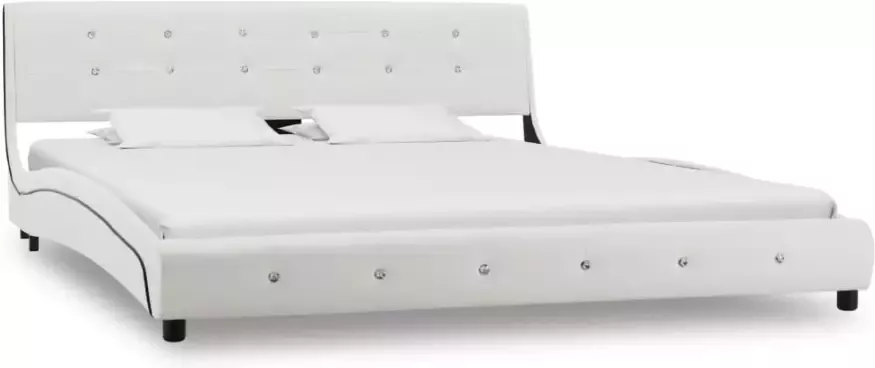 Vida XL Bed met matras kunstleer wit 160x200 cm SKU: V277572 - Foto 6