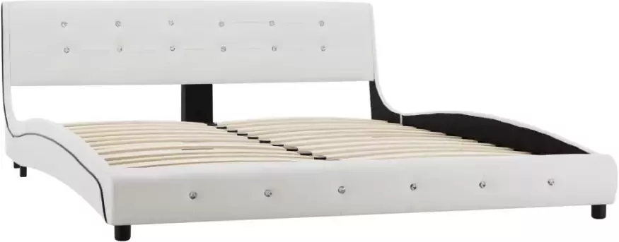 Vida XL Bed met matras kunstleer wit 160x200 cm SKU: V277572 - Foto 5