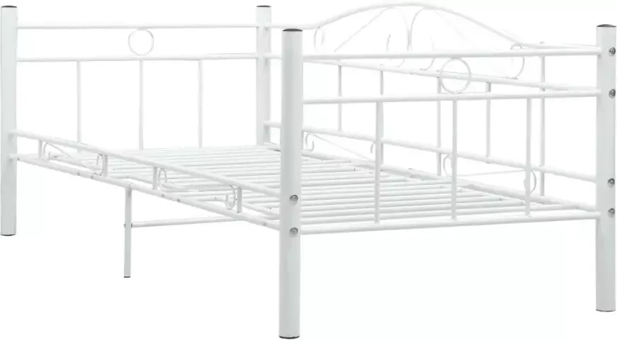 VidaXL -Bedbankframe-metaal-wit-90x200-cm - Foto 3