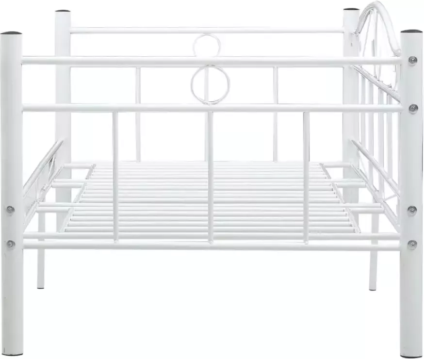 VidaXL -Bedbankframe-metaal-wit-90x200-cm