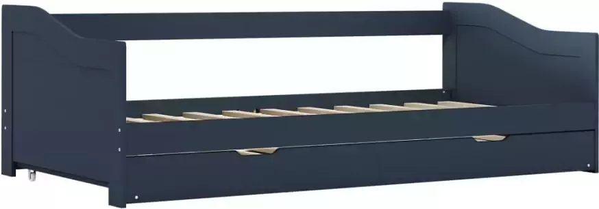 VidaXL -Bedbankframe-uittrekbaar-grenenhout-grijs-90x200-cm - Foto 1