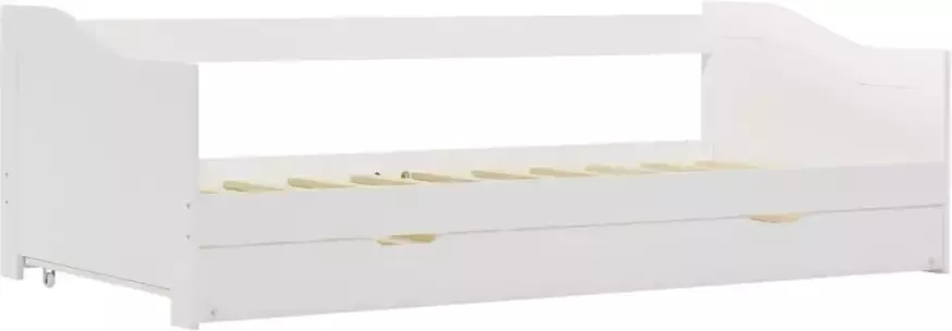 VidaXL -Bedbankframe-uittrekbaar-grenenhout-wit-90x200-cm - Foto 3
