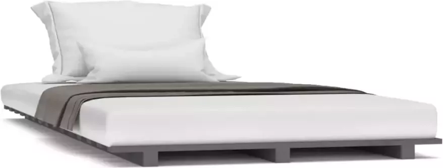 VidaXL -Bedframe-75x190-cm-massief-grenenhout-grijs - Foto 3