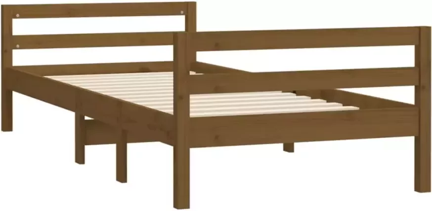 VidaXL -Bedframe-75x190-cm-massief-grenenhout-honingbruin - Foto 4