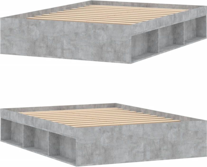 VidaXL -Bedframe-betongrijs-135x190-cm-Double