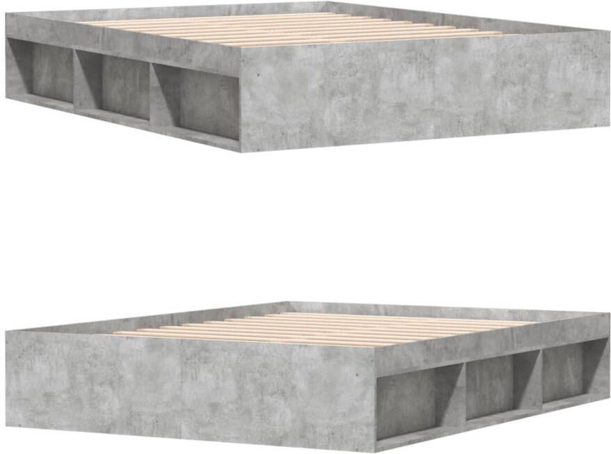 VidaXL -Bedframe-betongrijs-140x190-cm - Foto 1