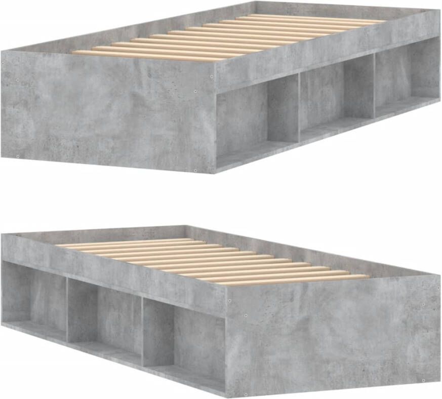 VidaXL -Bedframe-betongrijs-75x190-cm-Small-Single