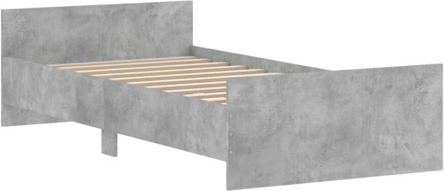 VidaXL -Bedframe-bewerkt-hout-betongrijs-100x200-cm - Foto 2