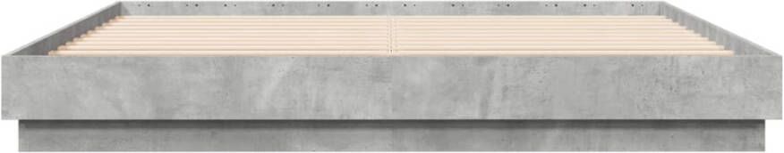 VidaXL -Bedframe-bewerkt-hout-betongrijs-200x200-cm - Foto 3