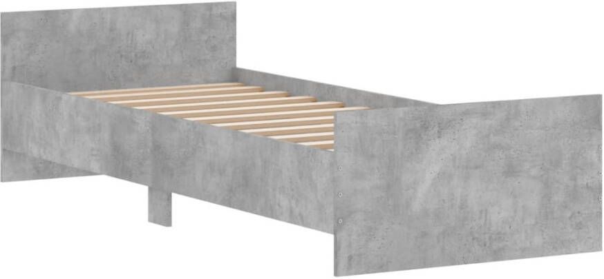 VidaXL -Bedframe-bewerkt-hout-betongrijs-75x190-cm-Small-Single - Foto 2