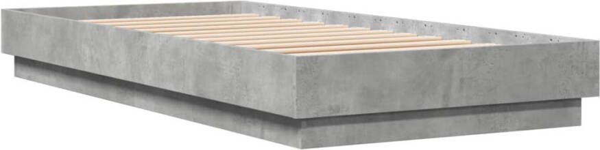 VidaXL -Bedframe-bewerkt-hout-betongrijs-90x200-cm - Foto 4