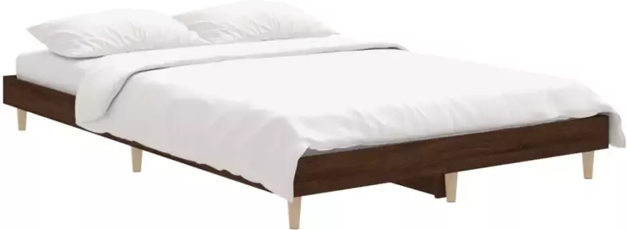 VIDAXL Bedframe zonder matras bewerkt hout bruin eikenkleur 120x190 cm - Foto 4