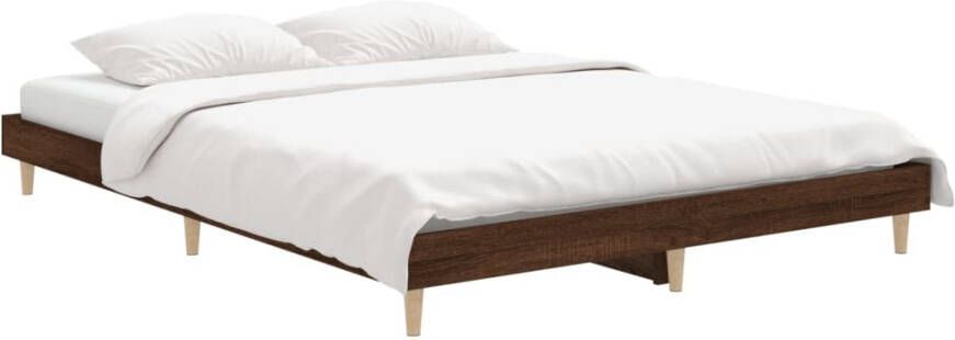 VidaXL -Bedframe-bewerkt-hout-bruineikenkleurig-135x190-cm - Foto 4