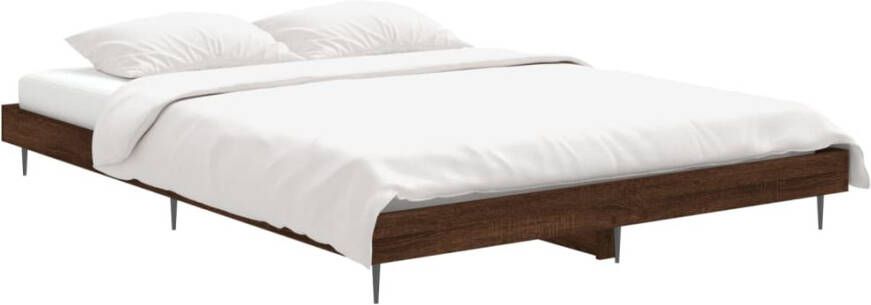 VIDAXL Bedframe zonder matras bewerkt hout bruin eikenkleur 140x190 cm - Foto 4