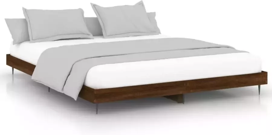 VIDAXL Bedframe zonder matras bewerkt hout bruin eikenkleur 140x200 cm