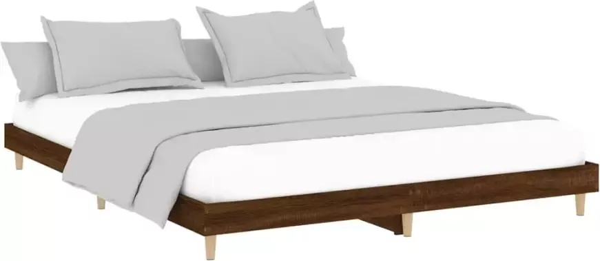 VidaXL Bedframe zonder matras bewerkt hout bruin eikenkleur 160x200 cm - Foto 7